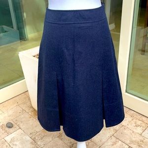 LORO PIANA A-Line Navy Cashmere Skirt